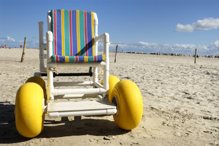 wheelchair by the ocean